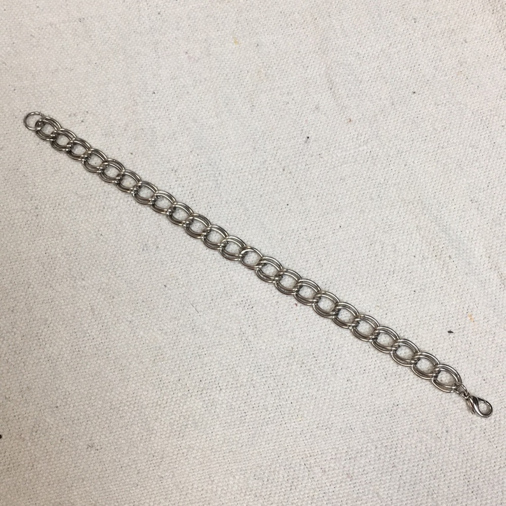 Silver double link bracelet